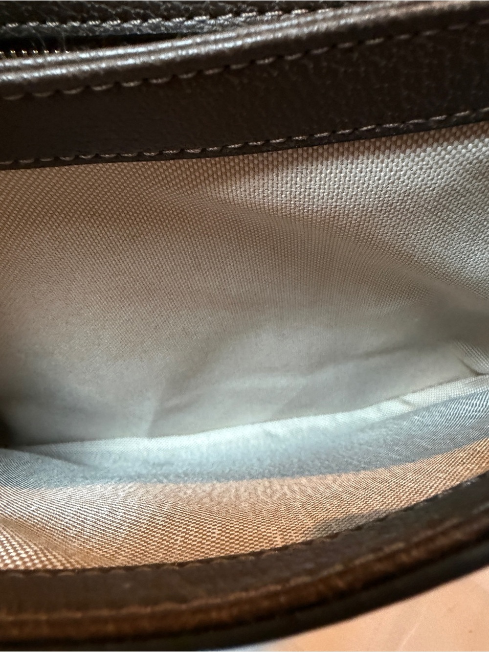 Gucci Brown GG Supreme Shoulder Bag with Gold Double G - Picture 8 of 15